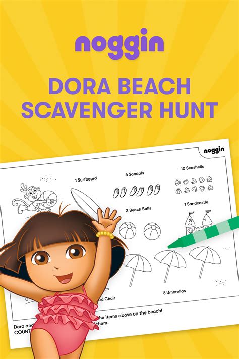 explore doras beach scavenger hunt nickelodeon parents