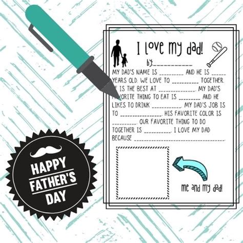 love  dad fathers day printable survey  hungry kids