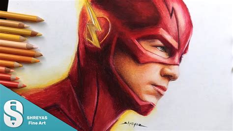 Speed Drawing The Flash Barry Allen Grant Gustin