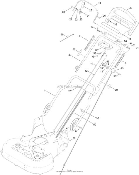 toro  timemaster cm lawn mower  sn   parts diagram  handle