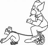 Krusty Para Colorear Pages Clown Payaso El Coloring Simpsons Los Un Mono Fumando Monociclo Monocycle Páginas Originales Bicicleta Cigarrillo Lleva sketch template