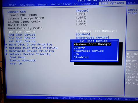 acer aspire bios wesebook