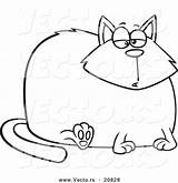 Fat Cat Coloring Outline Cartoon Clipart Pages Cute Really Vector Baby Cats Printable Chubby Color Leishman Ron Getcolorings Royalty Getdrawings sketch template