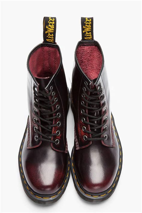 dr martens burgundy brushed leather   eye boots docmartensoutfit boots combat boots