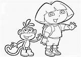 Dora Coloring Explorer Boots Pages Coloriage Monkey Rebelle Friend Her Dessin Color Hellokids Dessiner Print Kids Library Sheets Cartoon sketch template