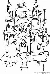 Castle Halloween Haunted Coloring Pages Colorier Drawing Hanté Un Coloriages Et Getdrawings Kids Castles Pour Sheets sketch template