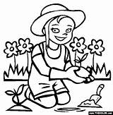 Gardening Coloring Pages Garden Color Flower Colouring Kids Gardens Sheets Drawing Work Spring Gardeners sketch template