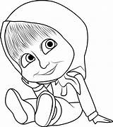 Masha Baby Smiling Coloring Pages Printable Bear Kids Categories sketch template