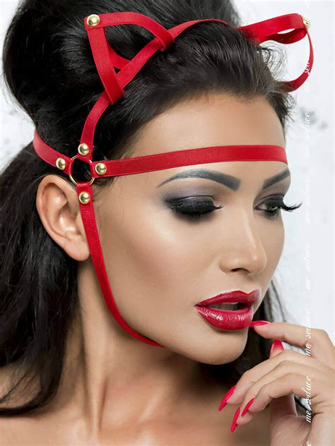 Me Seduce Mask 005 Erotic Fantasy Lingerie With Cat Ears Red