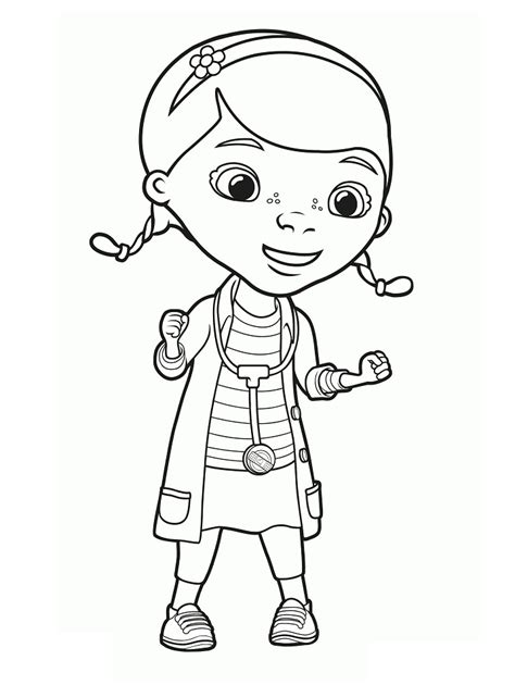 mcstuffins smiling coloring page  printable coloring pages