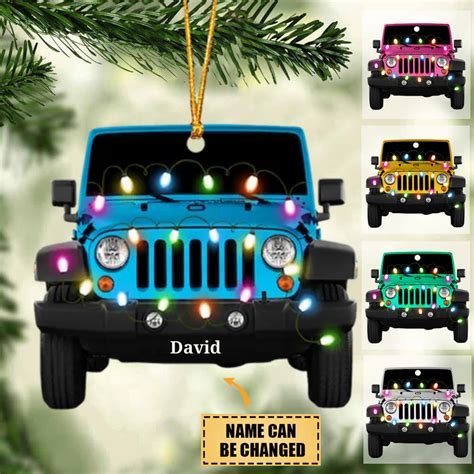 personalized jeep car acrylic christmas ornament jasbuy