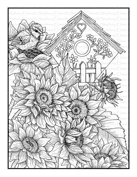 coloring pages  adults sunflowers bellajapapu