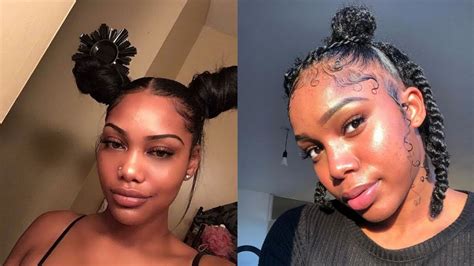Curly Natural Hairstyles With Slayed Edges Compilation