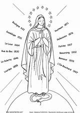 Vierge Sainte Apparitions Ciel Coloriages Pontmain sketch template