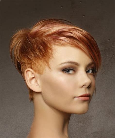 Short Straight Casual Pixie Hairstyle With Side Swept Bangs Medium