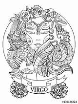 Coloring Virgo Zodiac Pages Signs Sign Adults Adult Astrology Colouring Color Printable Tattoo Book Sheets Getcolorings Fotolia Choose Board Getdrawings sketch template
