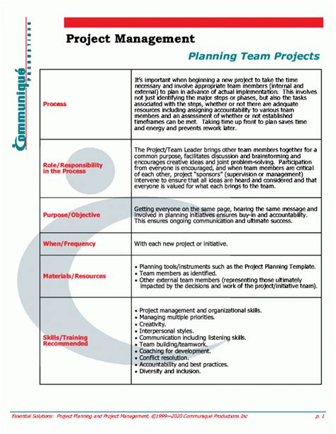 project management guidelines template