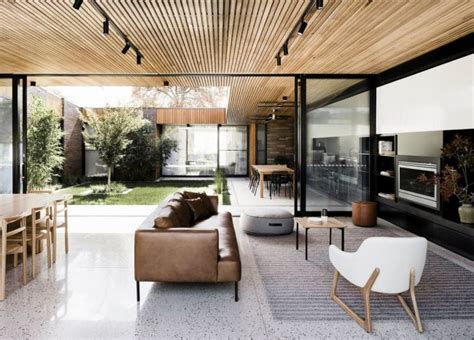 trio  tranquil yards shape contemporary aussie house decoist