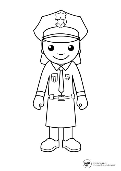 police woman coloring pages  kids police crafts coloring books