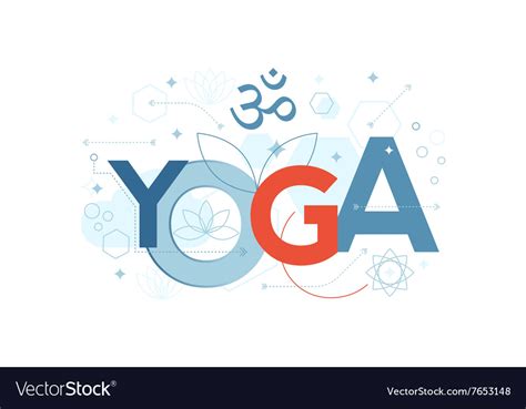 yoga word typography royalty  vector image