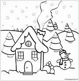 Christmas House Pages Coloring Color Online Coloringpagesonly sketch template