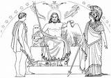 Coloring Pages Zeus Athena Hermes Oddyseus Greek Mythology Printable Bezoeken Edupics Odyssey sketch template