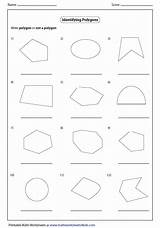 Polygon Polygons Worksheets Identify Worksheet Regular Grade Identifying Geometry Shapes 3d Irregular Mathworksheets4kids 2d Shape Printable Practice Types Math Each sketch template