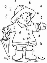 Coloring Pages Rainy Season Printable Raining Color Raincoat Her Wear Cute Size Lilly Enjoying sketch template