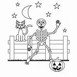 Skeleton Coloring Pages Halloween sketch template