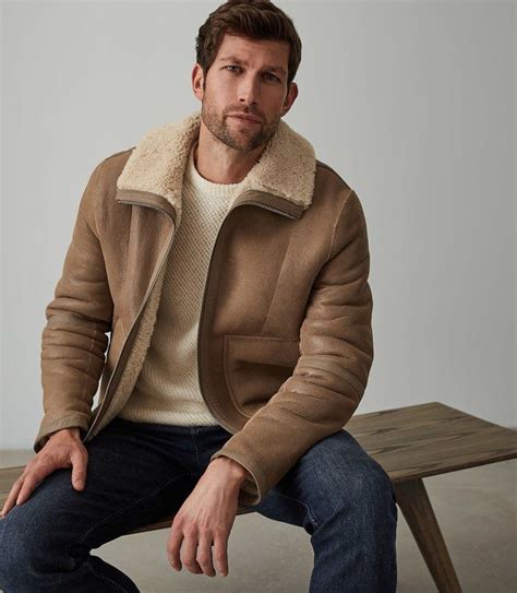 pin by matt k on casual wear mens shearling jacket best mens leather