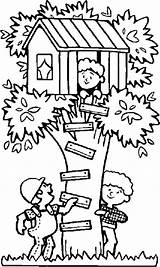 Coloring Treehouse Pages Kids Hide Seek Tree Playing Chavez Cesar Boomhutten House Colouring Kleurplaten Print Printable Houses Color Size Fun sketch template