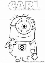 Coloring Minions Minion Pages Carl Smiling Printable Kids Birthday Happy Print Template Cartoon Sheets Book Fun Card Choose Board Game sketch template