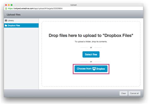 upload  wiredrive  dropbox wiredrive knowledge base