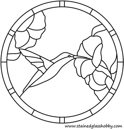 hummingbird stained glass pattern hummingbird outline stained glass