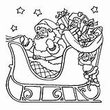 Santa Sleigh Coloring Pages His Claus Riding Christmas Reindeer Color Eve Print Getcolorings Printable Kids Getdrawings sketch template