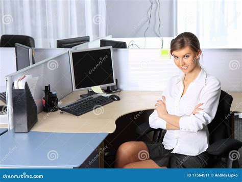 young beautiful business woman working  office stock image image