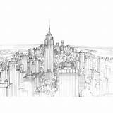 Manhattan Cityscape Rascacielos Pintar Arkitektur Zeichnung Desde Skyscraper Yannickgibson sketch template