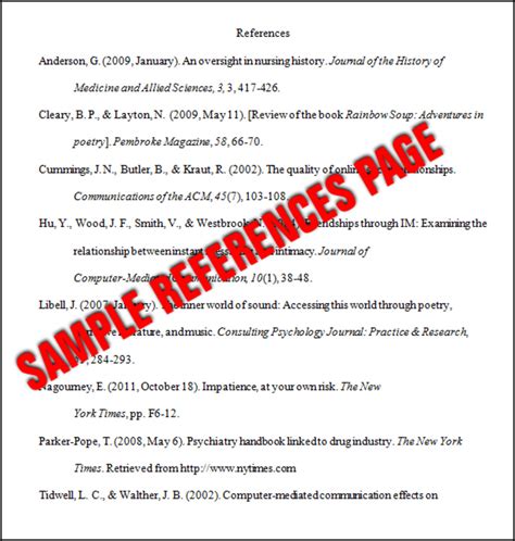 listing references   essay