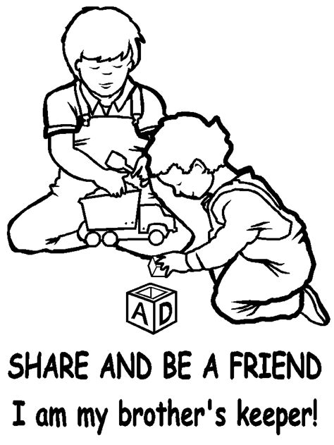 children sharing coloring pages coloring home