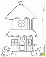 House Coloring Storey Two Kids Preview Illustration sketch template