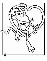 Monkey Valentine Coloring Pages sketch template