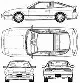 240sx S14 Nissan Blueprints 1989 sketch template