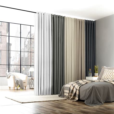 gray polyester light filtering grommet single curtain
