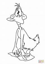 Duck Daffy Pato Confused Confundido Looney Tunes Supercoloring Droopy Colorir Sketches sketch template