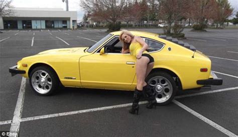 car seller who used half naked pictures of blonde to sell his 1977 datsun admits she is just a
