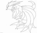 Coloring Pages Nine Tails Ninetales Pokemon Popular Ninetails Moxie2d Lineart sketch template