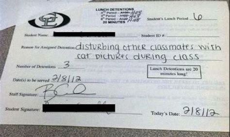 25 Real Detention Slips So Funny They Almost Make Us Miss School