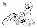 Coloring Pages Mario Kart Wii Jimbo Luigi sketch template