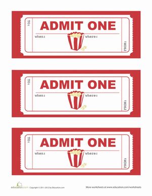 printable  ticket template  night gift sweet daisy