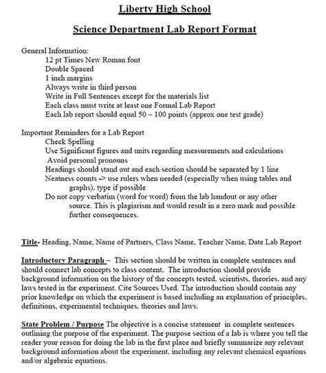 sample laboratory report templates report template physics lab lab